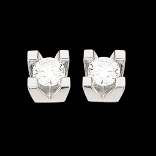 Kleopatra - 14 karat hvidgulds øreringe med 0,15ct diamant - 1136,15