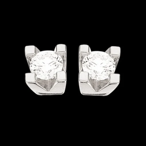 Kleopatra - 14 karat hvidgulds øreringe med 0,20ct diamant - 1136,20