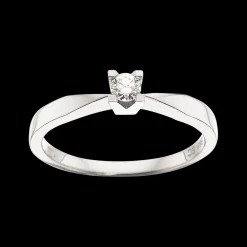 Kleopatra - 14 karat hvidgulds ring med 0,10ct diamant - 7136,10