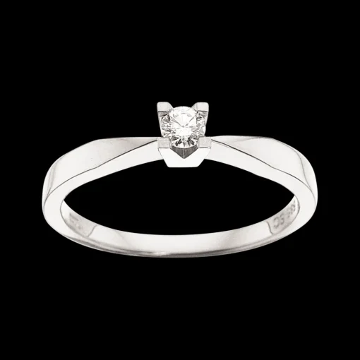 Kleopatra - 14 karat hvidgulds ring med 0,10ct diamant - 7136,10