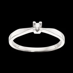Kleopatra - 14 karat hvidgulds ring med 0,05ct diamant - 7136,05