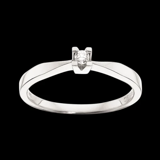 Kleopatra - 14 karat hvidgulds ring med 0,05ct diamant - 7136,05