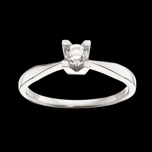 Kleopatra - 14 karat hvidgulds ring med 0,20ct diamant - 7136,20
