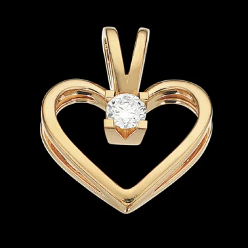 Kleopatra - Hjerte i 14 karat guld med 0,10ct diamant - 2125,10