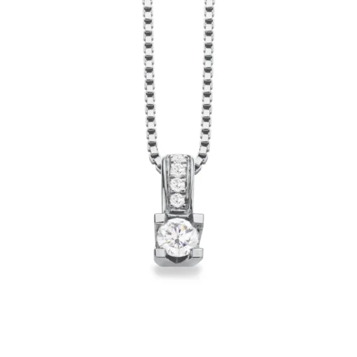 Kleopatra Queen - 14 karat hvidgulds vedhæng med brillant, 0,12ct - 2536,12