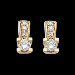 Kleopatra Queen - 14 karat Øreringe med brillant, 0,13ct - 1535,13