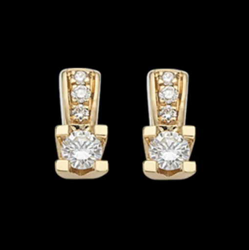 Kleopatra Queen - 14 karat Øreringe med brillant, 0,13ct - 1535,13