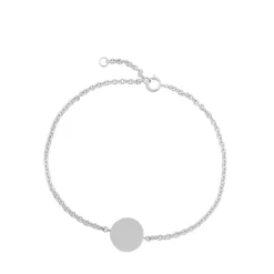 Lene Visholm - Sølv armbånd med plade, 10mm - B1295S
