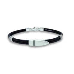 Lind Design - Sølv Bullet læder armbånd