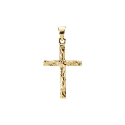 Lund Copenhagen - 8 karat guld kors i rustik look - 306071