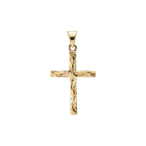 Lund Copenhagen - 8 karat guld kors i rustik look - 306071
