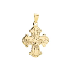 Lund Copenhagen - Dagmarkors i guld med blank bagside, 16x13mm - 306019-ug