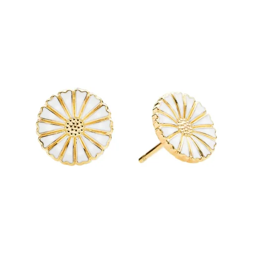 Lund Copenhagen - Forgyldte marguerit øreringe, 11 mm - 909011-4-m