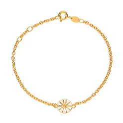 Lund Copenhagen - Guld belagt marguerit armbånd, 9mm - 901009-m