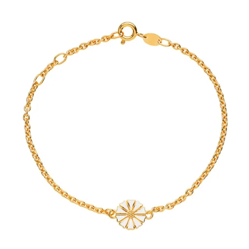Lund Copenhagen - Guld belagt marguerit armbånd, 9mm - 901009-m