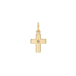 Lund Copenhagen - Guld kors i 8kt med diamant - 3061356-0,005