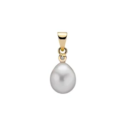 Lund Copenhagen - 8kt. Guld vedhæng med perle og diamant - 3081150-33