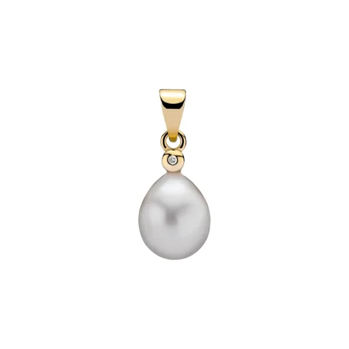 Lund Copenhagen - 8kt. Guld vedhæng med perle og diamant - 3081150-33