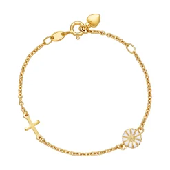 Lund Copenhagen - Marguerit armbånd med kors og hjerte - 9015054-m