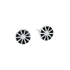Lund Copenhagen - Marguerit ørestikker 7,5mm, sort - 909075-4-s