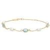 Mads Z - Abigail guld armbånd med perler og sten - 3357010