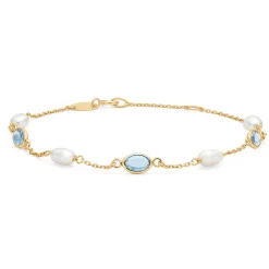 Mads Z - Abigail guld armbånd med perler og sten - 3357010