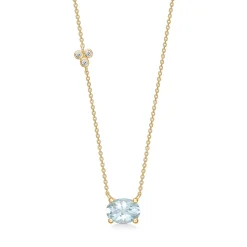 Mads Z - Aquamarine Triology 14kt guld halskæde - 1526111