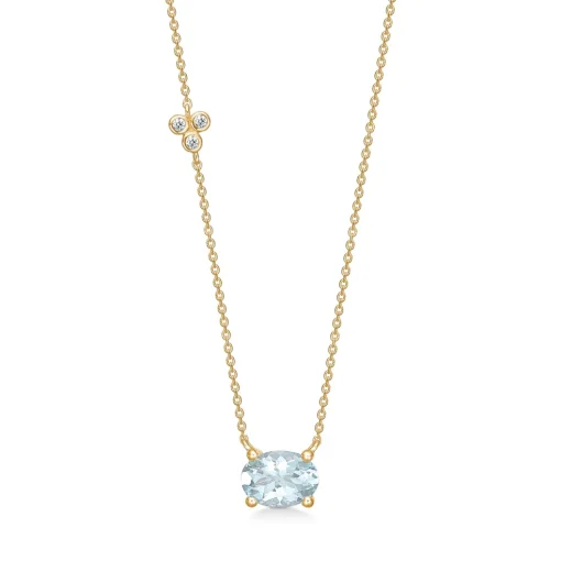 Mads Z - Aquamarine Triology 14kt guld halskæde - 1526111