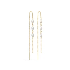 Mads Z - Dew Drops 8kt guld øreringe med 3 perler - 3303121