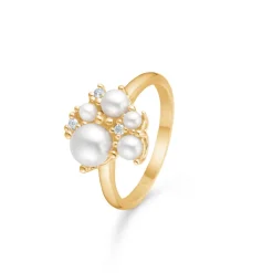 Mads Z - Diamond cloud 14kt guld ring med perler og diamanter - 1543070