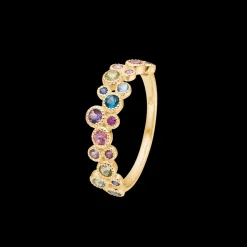 Mads Z - Luxury rainbow petite ring i 14 karat guld med ægte sten - 1544066