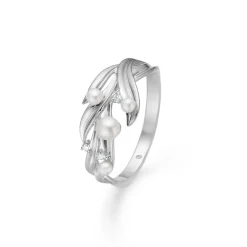 Mads Z - Morning dew sølv ring med safir og kulturperler - 2143087