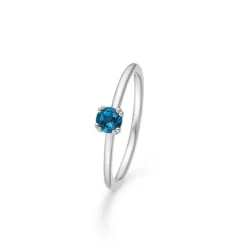 Mads Z - Poetry sølv ring med London blue topas - 2146051