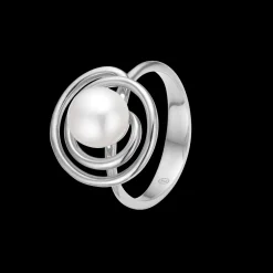 Mads Z - Swirl ring i sterling sølv med kulturperle - 2143083