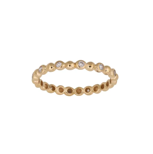 Nordahl - 8 karat guld ring med kugler og sten - 105500003