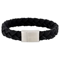 Nordahl - Flettet armbånd i sort læder - 809702391