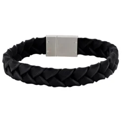 Nordahl - Flettet armbånd i sort læder - 809702391