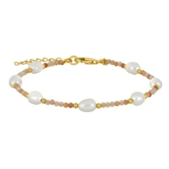 Nordahl - Forgyldt armbånd med perler og aventurin - 80890375900