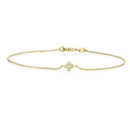 Nuran - Olivia armbånd i 14 karat guld med diamanter - b2301004rg