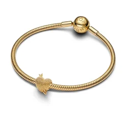 Pandora - Amor hjerte charm i forgyldt - 763666c00