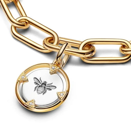 Pandora - Bi Medaljon vedhæng med forgyld og sølv - 763417c01