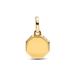 Pandora - Blå indgraverbar medaljon i forgyldt - 763388c01