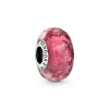 Pandora - Bølget lyserød murano glas charm - 798872c00
