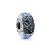 Pandora - Bølget mørkeblåt muranoglas hav charm - 798938C00