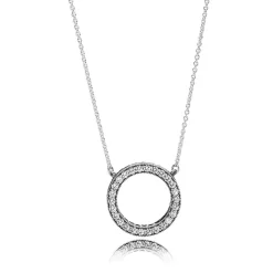 Pandora - Cirkel halskæde med zirkoner - 590514cz