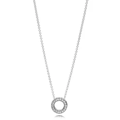 Pandora - Cirkel vedhæng med kæde - 397436cz-45