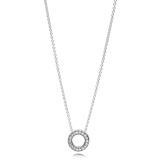 Pandora - Cirkel vedhæng med kæde - 397436cz-45