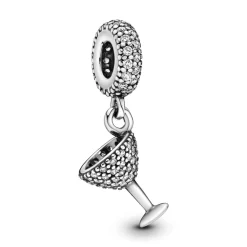 Pandora - Cocktail glas charm med sten - 791535cz