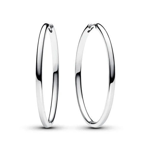 Pandora - Creoler i sølv 38x2,3mm med klicklås - 293336c00