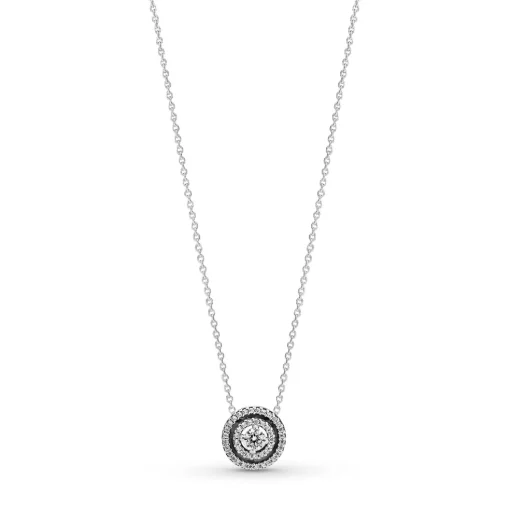 Pandora - Dobbelt funklende halo haslkæde - 399414C01